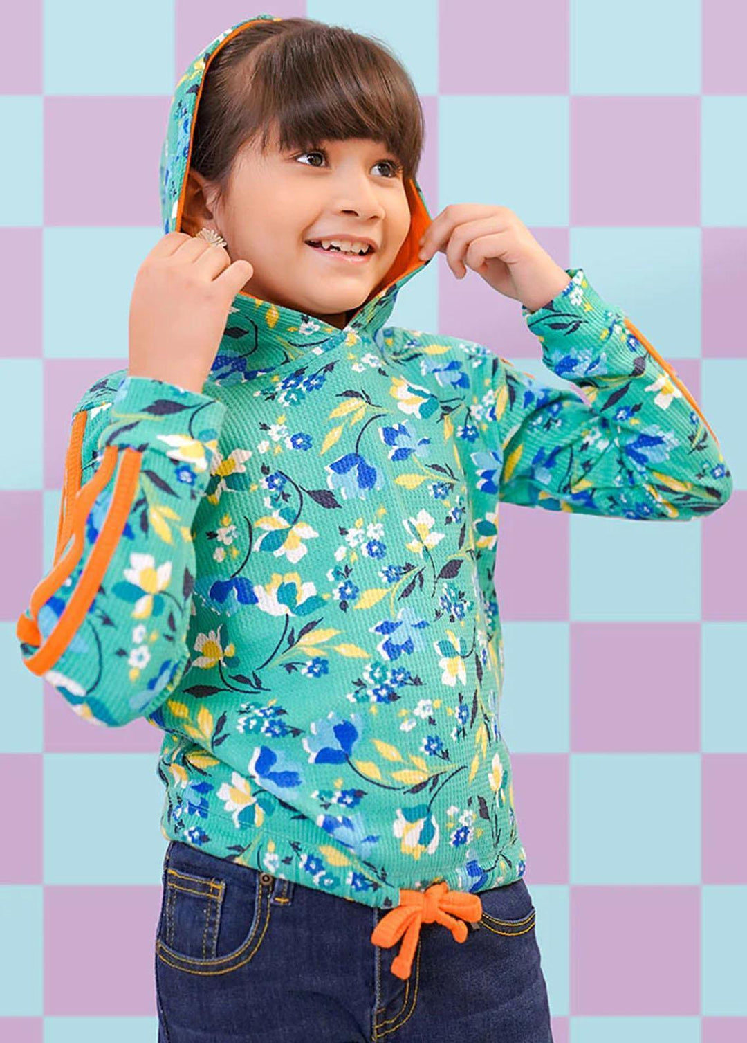 Ochre  Printed Hoodie for Girls -  OGK-264