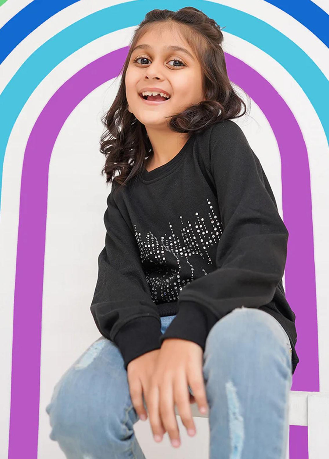 Ochre  Printed Sweatshirts for Girls -  OGK-271