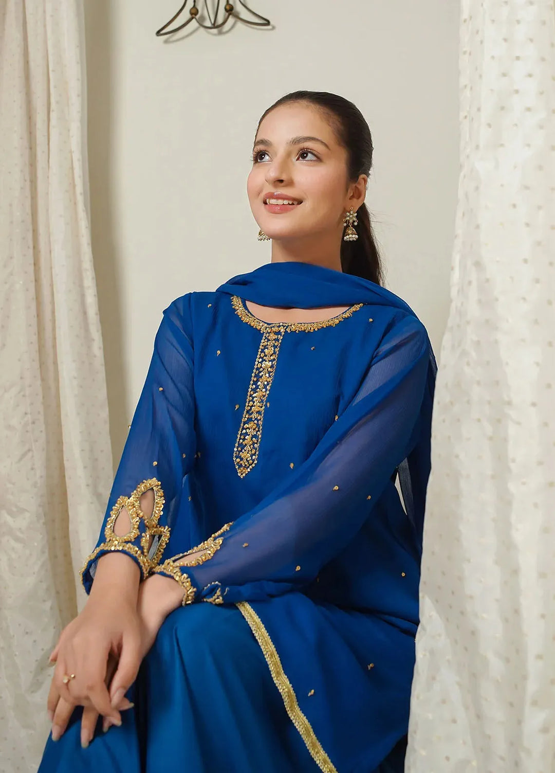 Ochre Pret Casual Chiffon 3 Piece Suit EX-08
