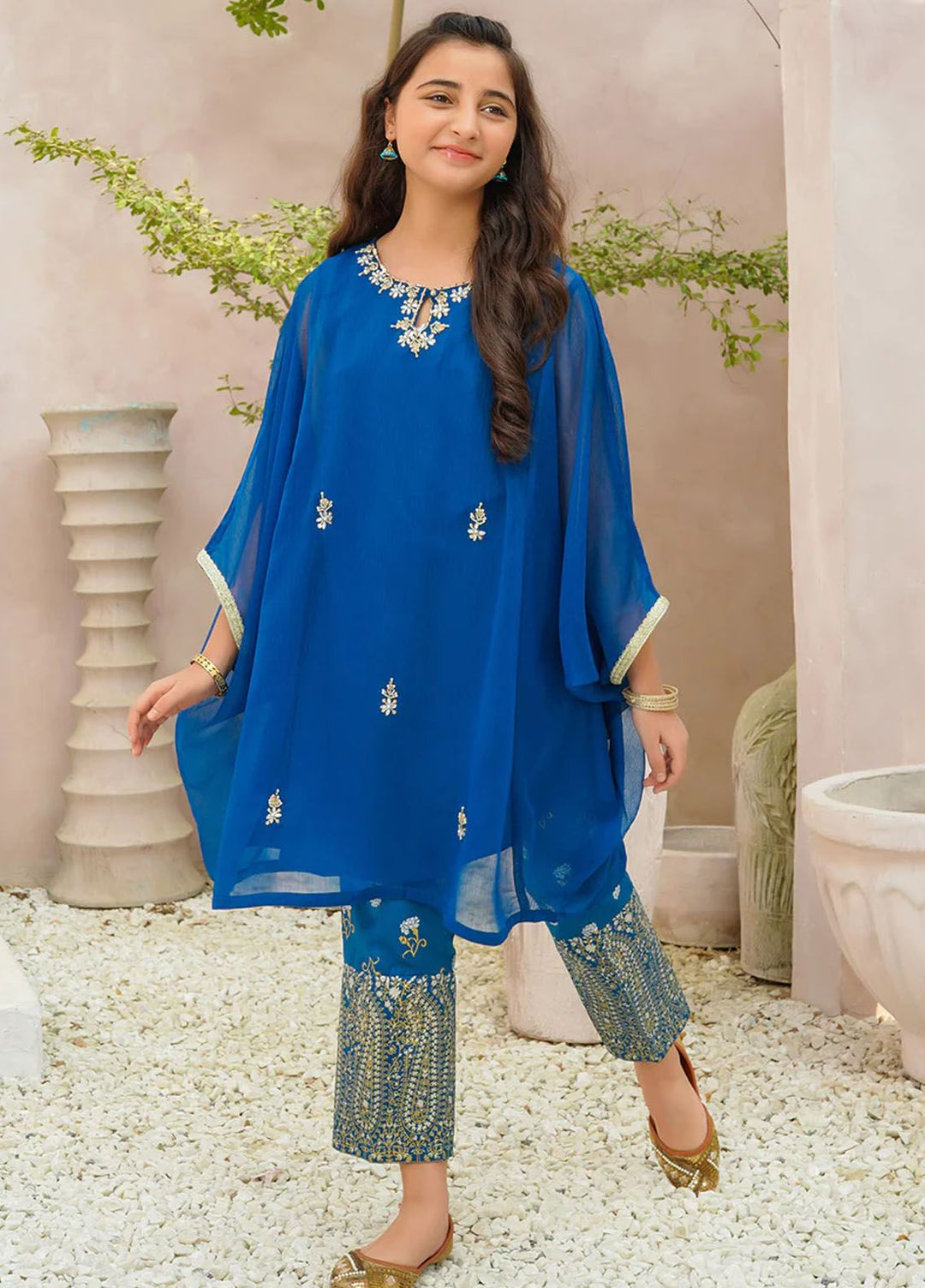 Ochre Pret Eastern Chiffon 2 Piece Suit OFW-AC-37