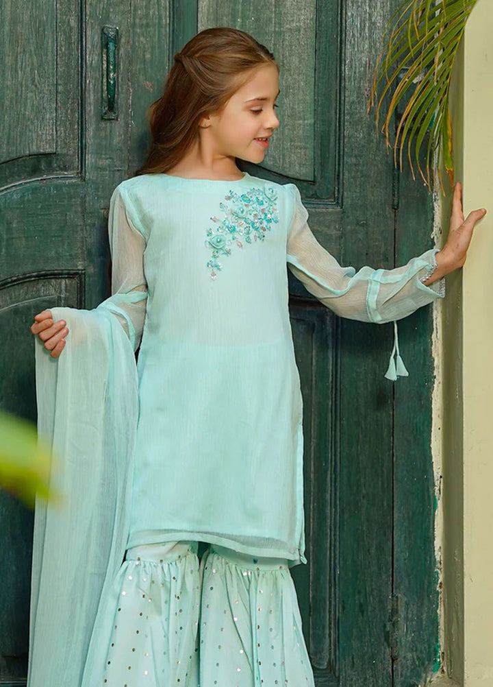 Ochre Pret Eastern Chiffon 3 Piece Suit OFW-AC-39