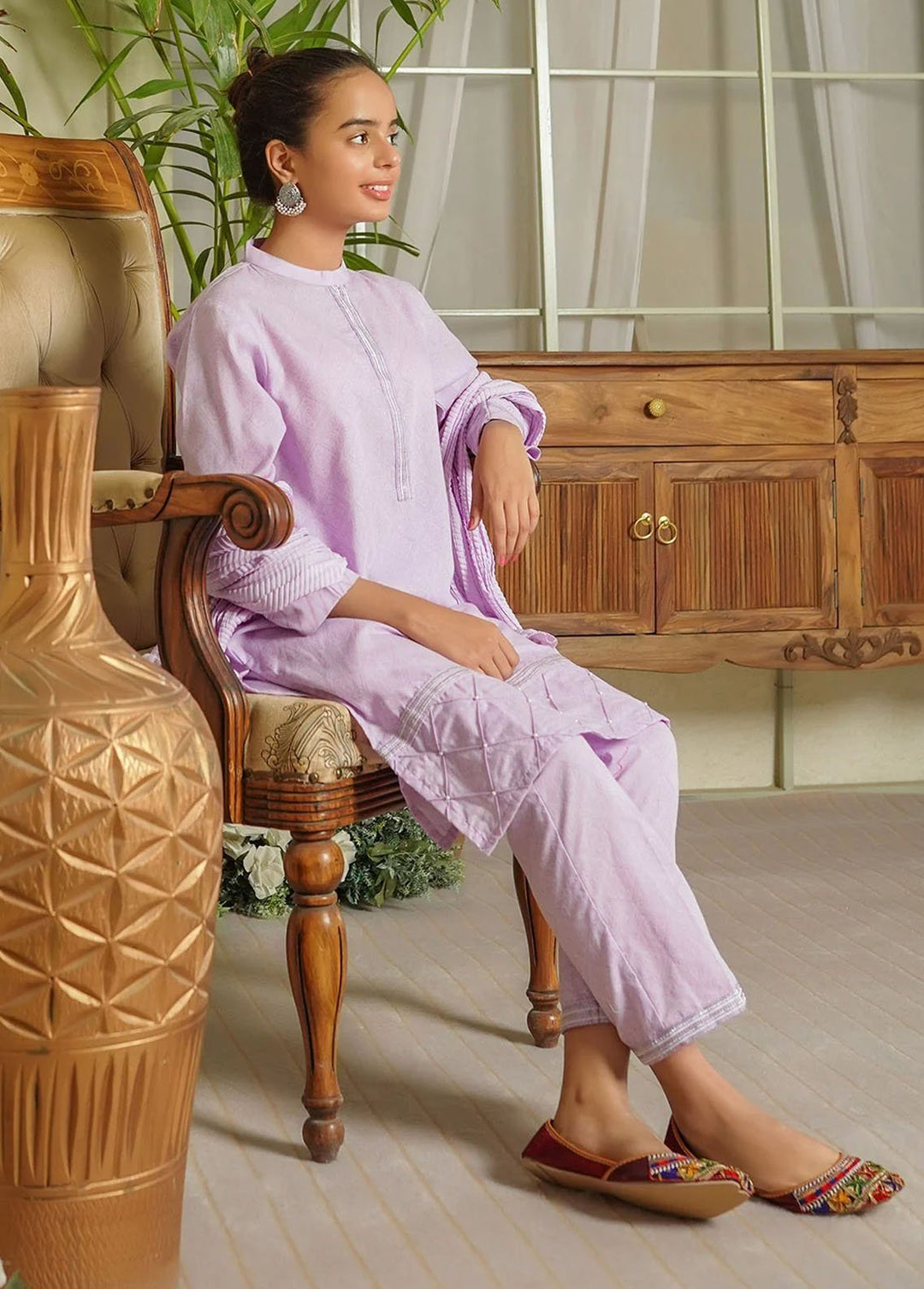 Ochre Pret Eastern Cotton 3 Piece Suit OFW-EM-28