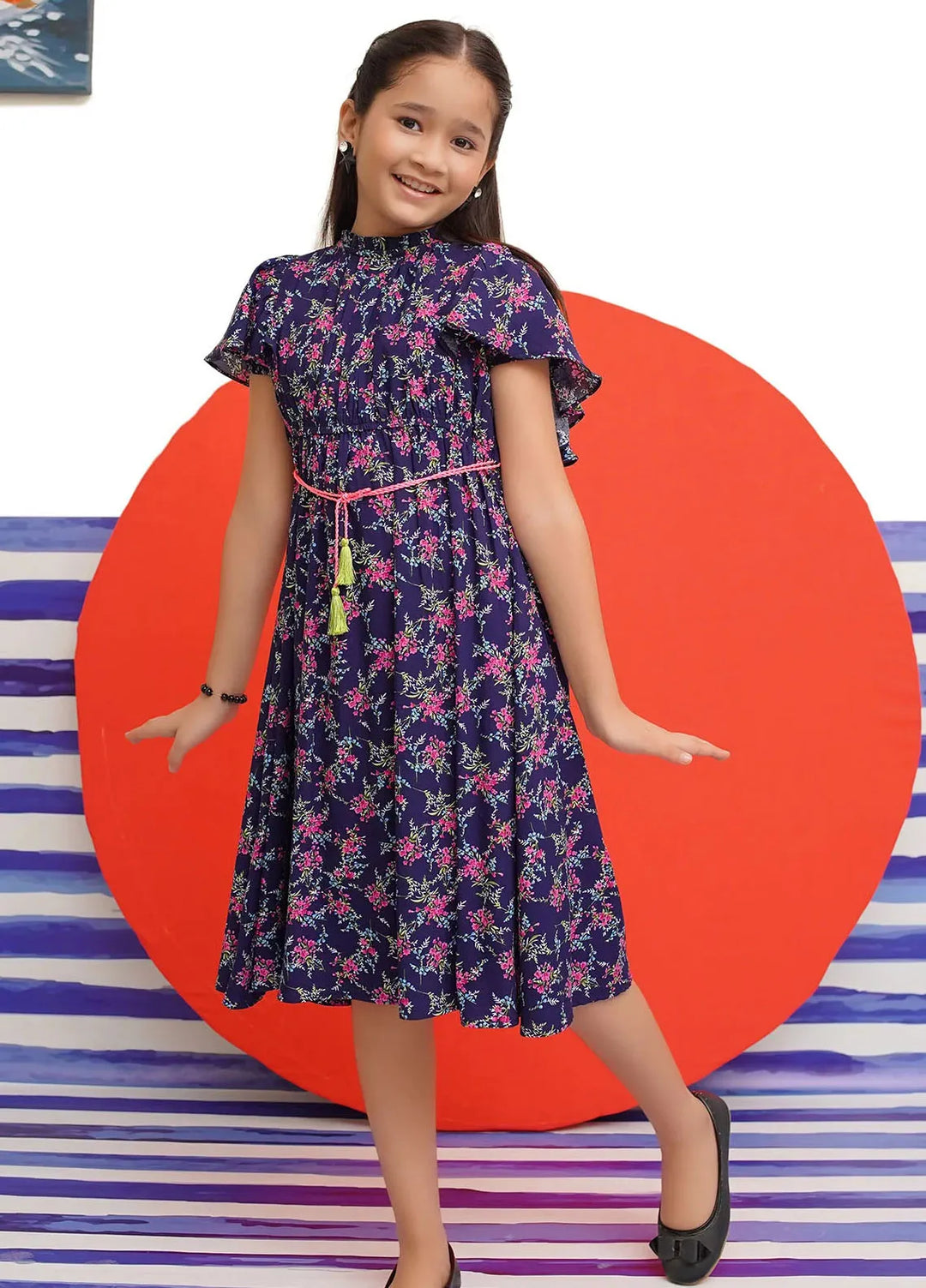 Ochre Pret Embroidered Boski Dress OWKL-06