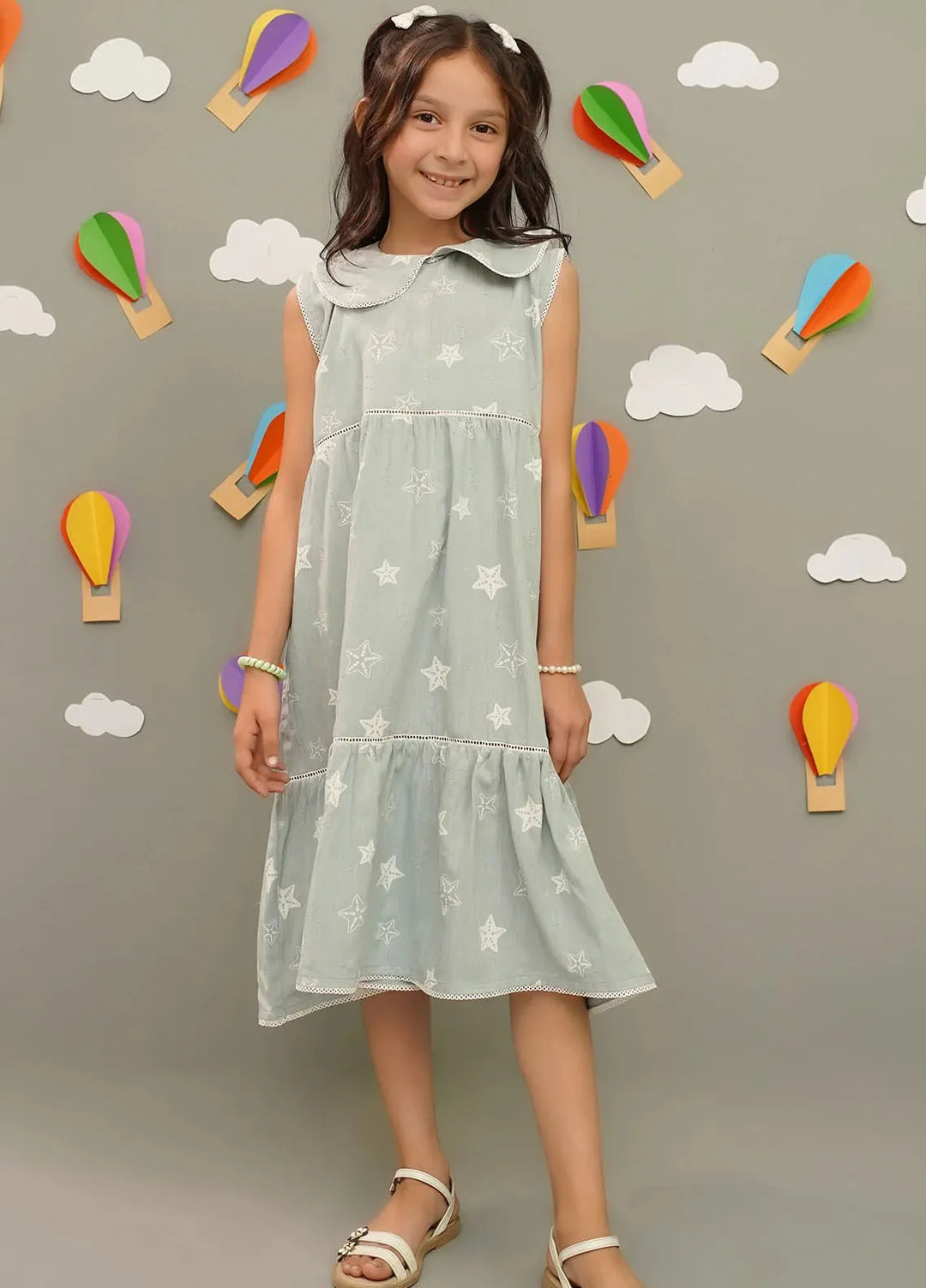 Ochre Pret Embroidered Chambray Dress INWD-15