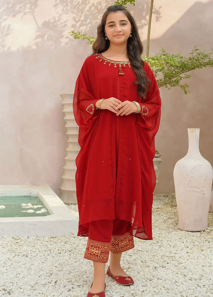 Ochre Pret Embroidered Chiffon 2 Piece Suit OFW-AC-41