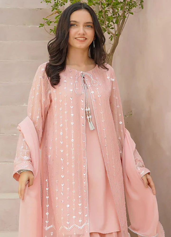 Ochre Pret Embroidered Chiffon 3 Piece Suit OFW-EM-26