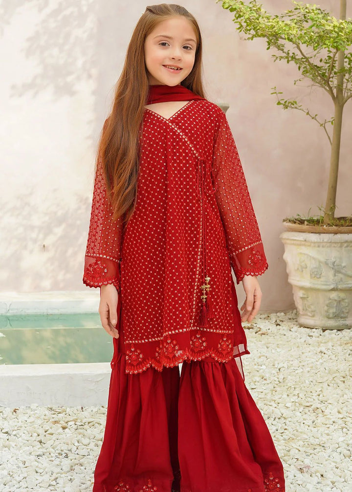 Ochre Pret Embroidered Chiffon 3 Piece Suit OFW-EM-27
