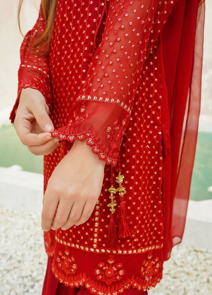 Ochre Pret Embroidered Chiffon 3 Piece Suit OFW-EM-27