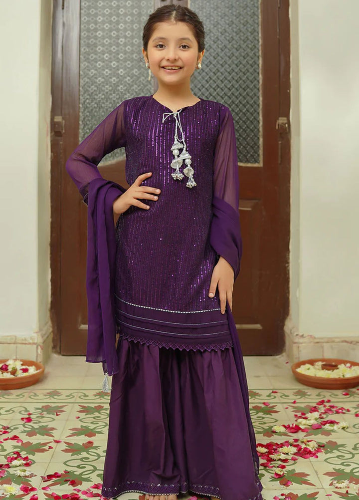 Ochre Pret Embroidered Chiffon 3 Piece Suit OFW-EM-35