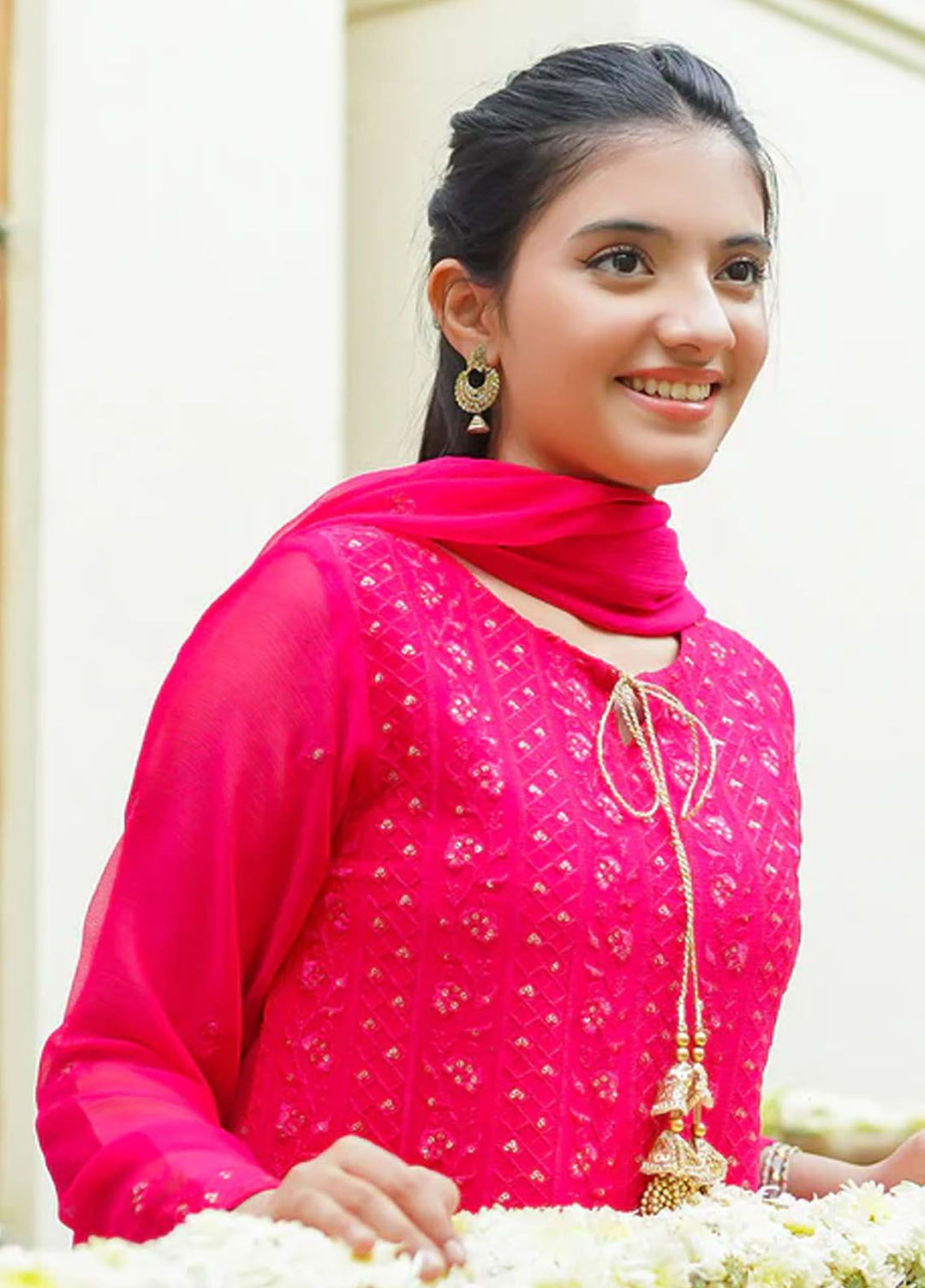 Ochre Pret Embroidered Chiffon 3 Piece Suit OFW-EM-36