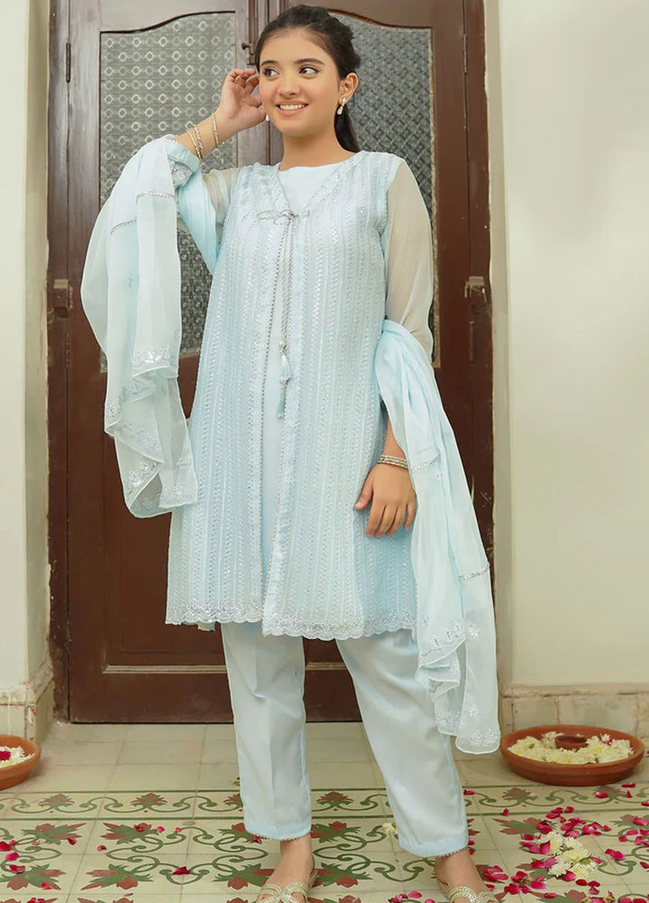 Ochre Pret Embroidered Chiffon 3 Piece Suit OFW-EM-37