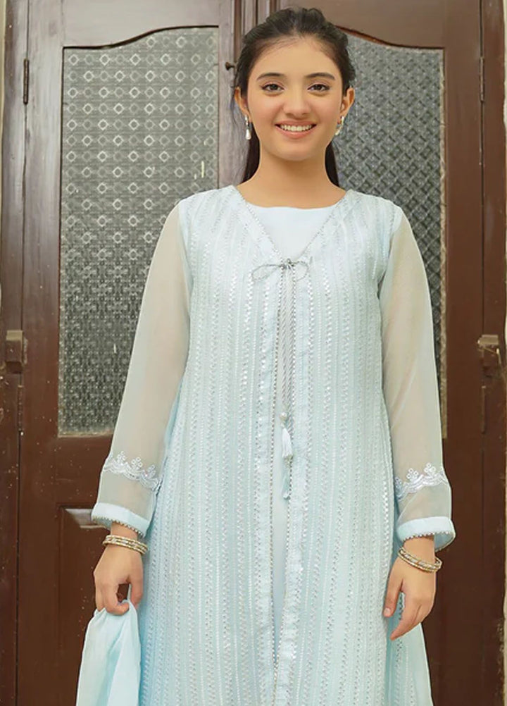 Ochre Pret Embroidered Chiffon 3 Piece Suit OFW-EM-37