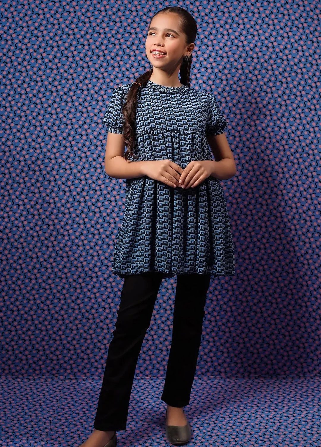 Ochre Pret Embroidered Chiffon Top OWT-622