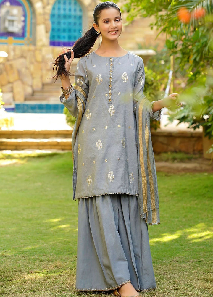 Ochre Pret Embroidered Cotton 3 Piece Suit OFW-EX-10