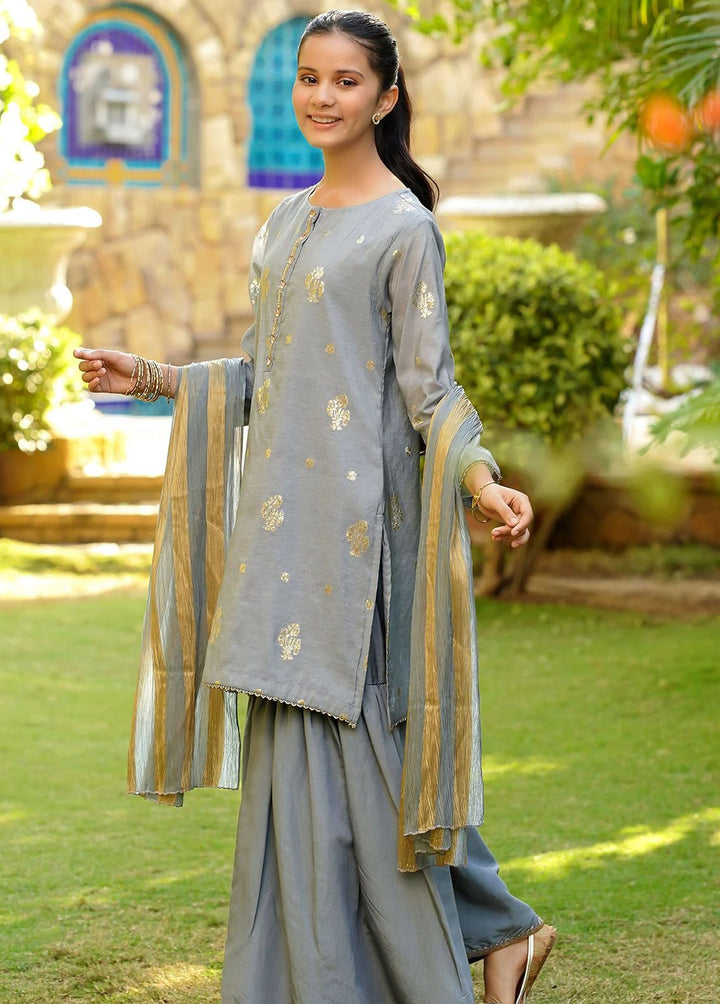 Ochre Pret Embroidered Cotton 3 Piece Suit OFW-EX-10