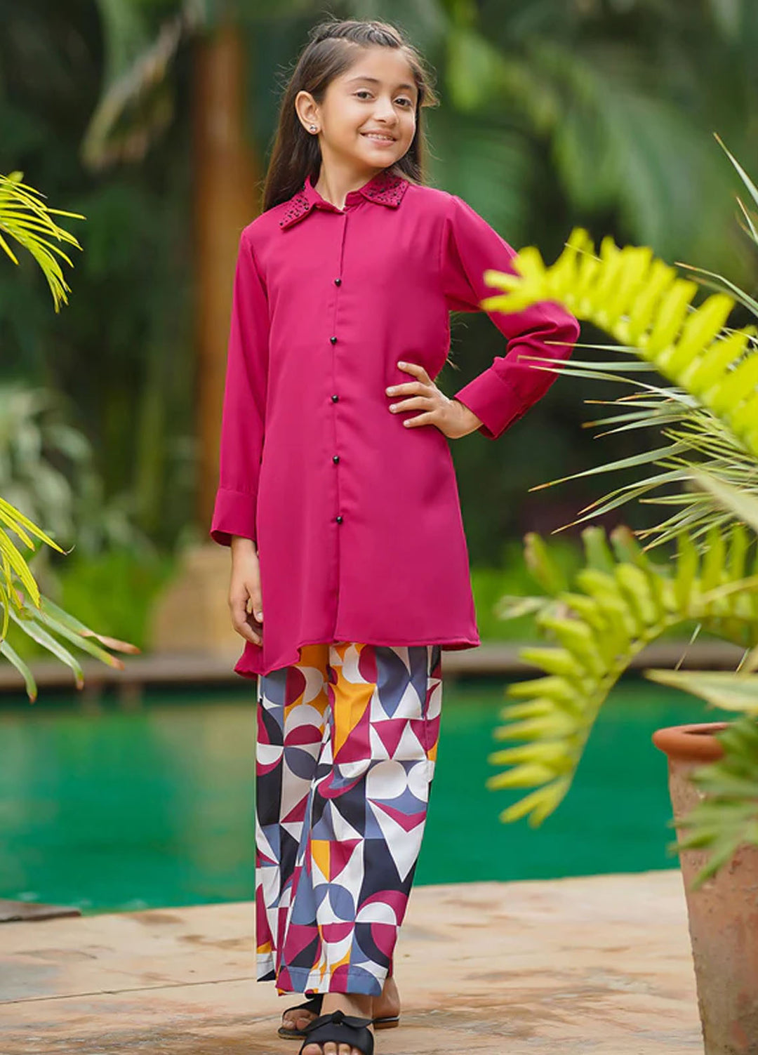 Ochre Pret Embroidered Georgette 2 Piece Suit FC-27