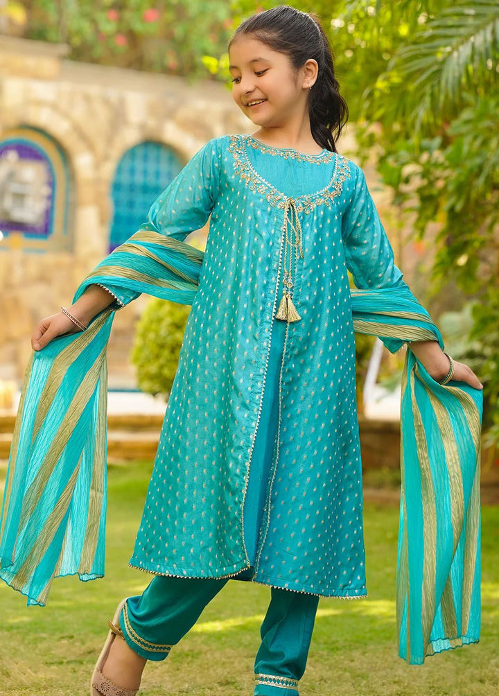 Ochre Pret Embroidered Jacquard 3 Piece Suit OFW-EX-11