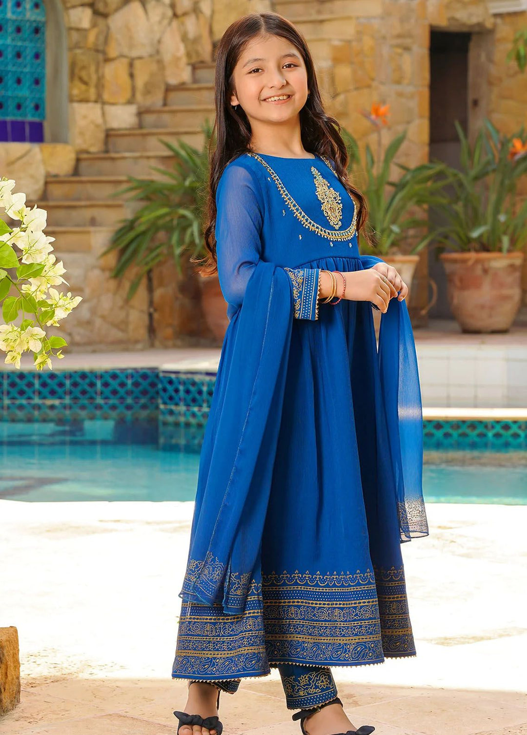 Ochre Pret Embroidered Jacquard 3 Piece Suit OFW-MAX-12