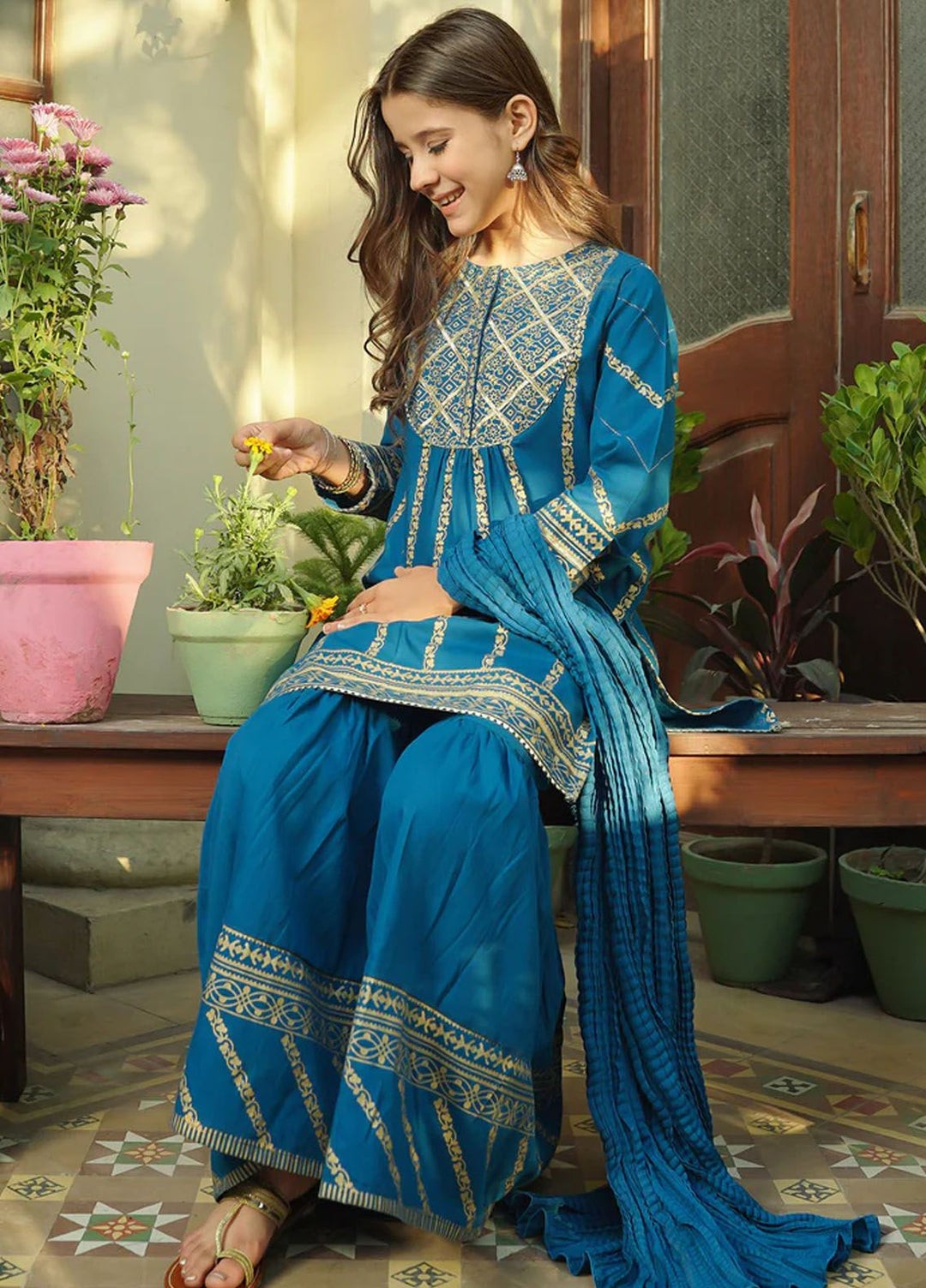 Ochre Pret Printed Cotton 3 Piece Suit OFW-PC-31