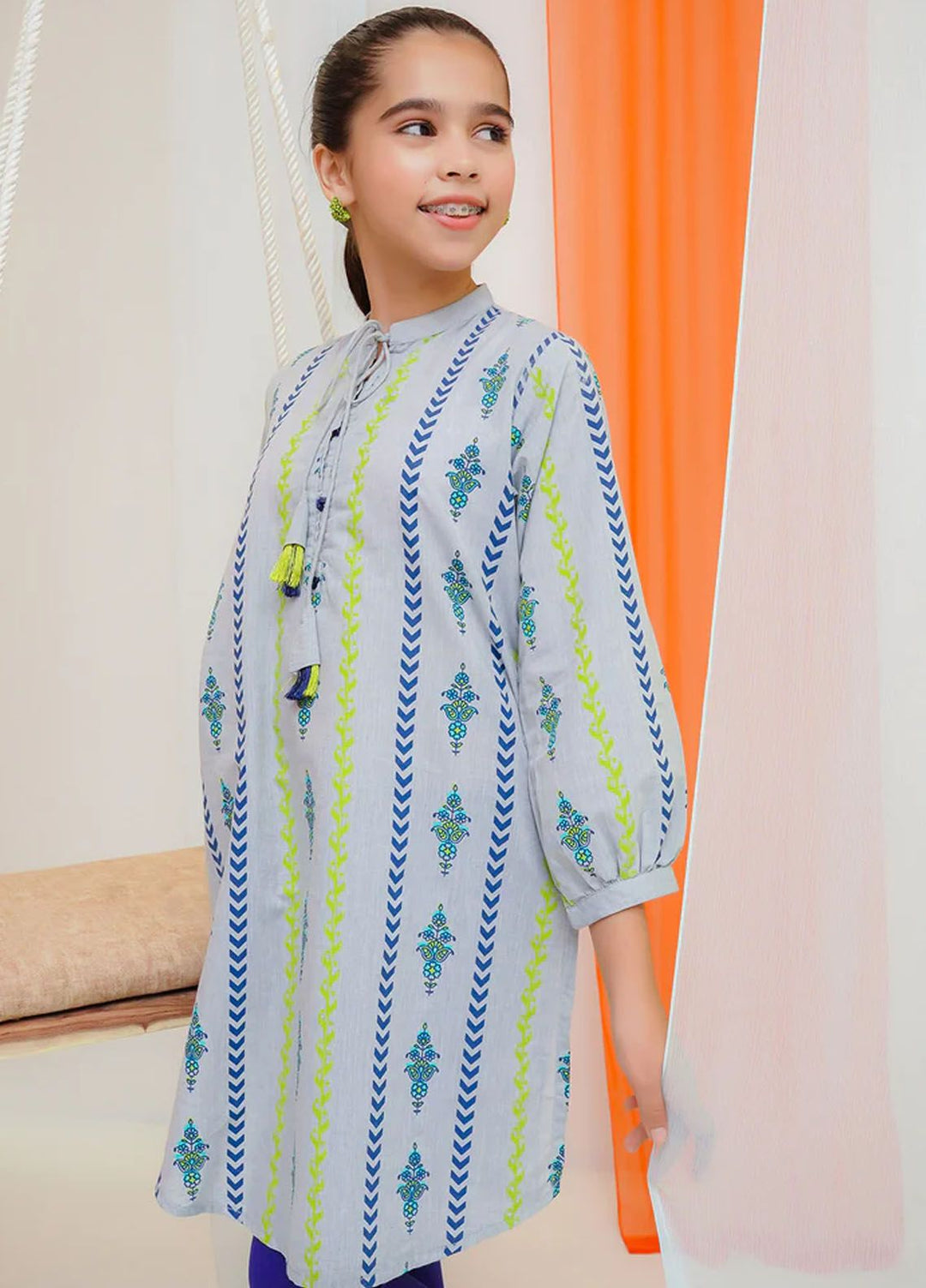 Ochre Pret Printed Cotton Kurti OFK-PRC-22