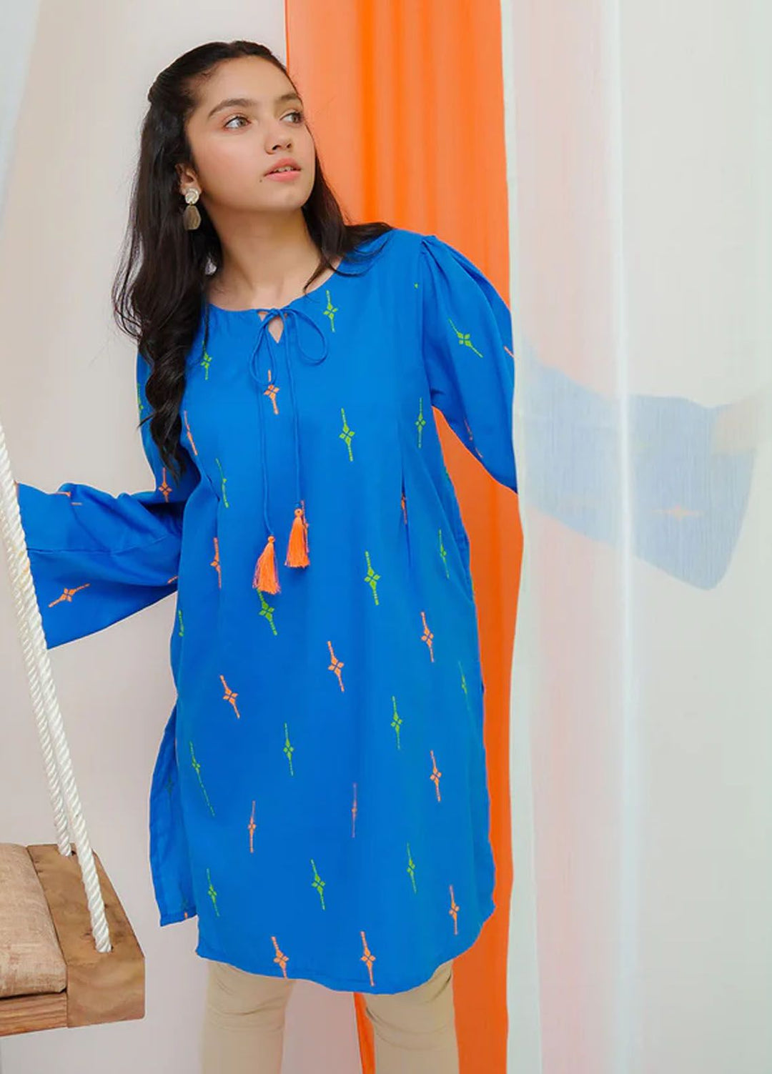 Ochre Pret Printed Cotton Kurti OFW-PRC-28