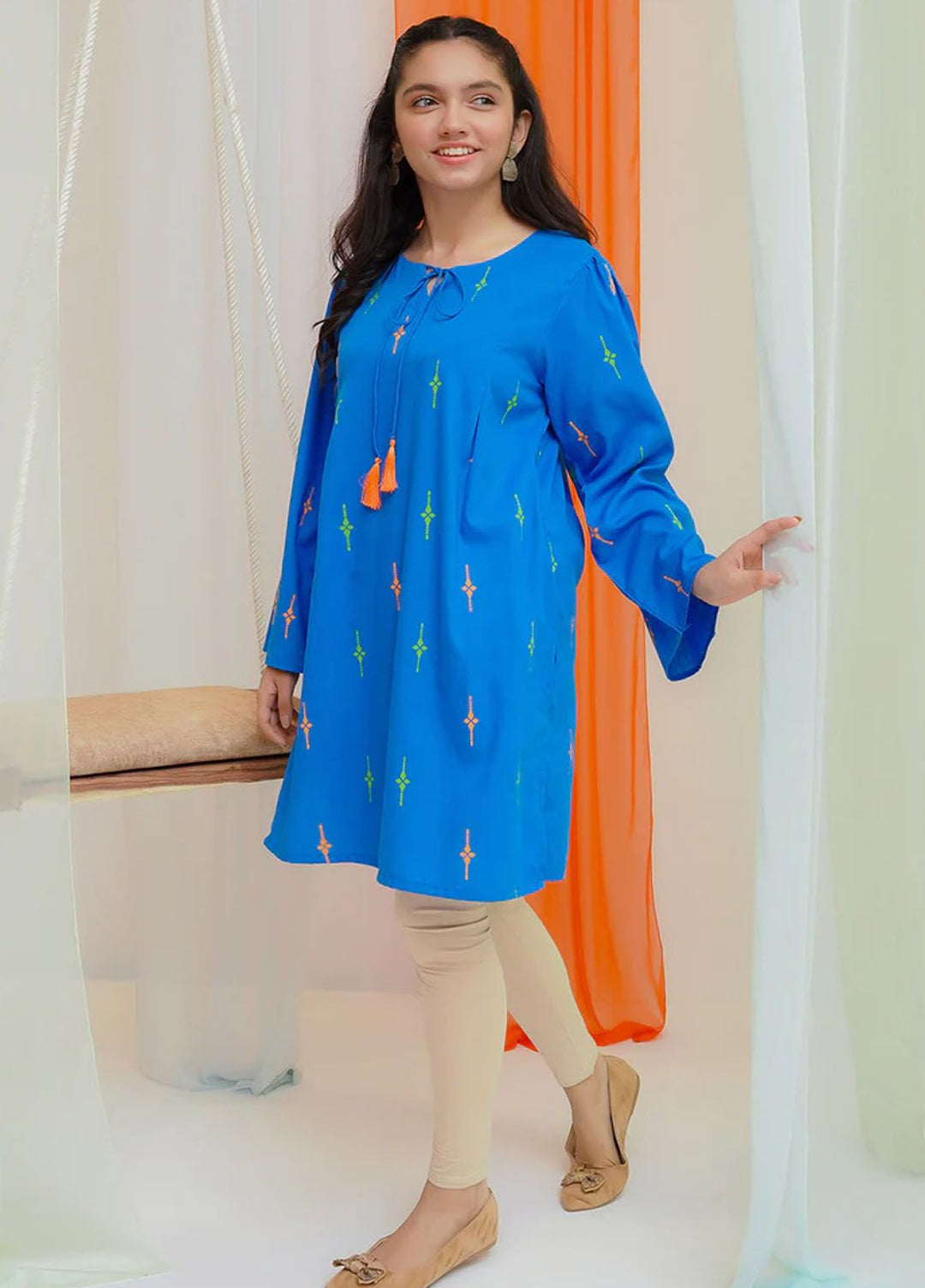 Ochre Pret Printed Cotton Kurti OFW-PRC-28