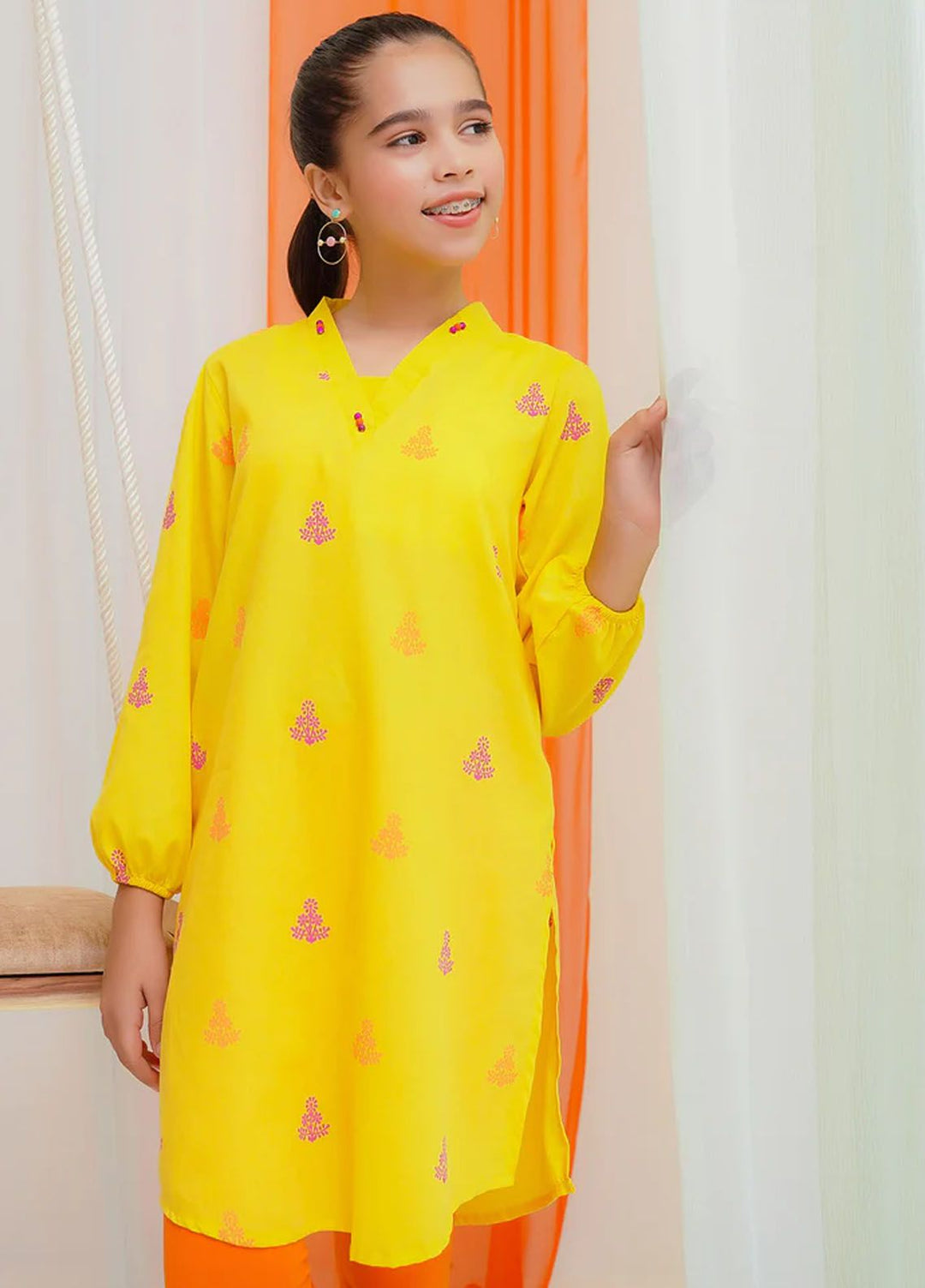 Ochre Pret Printed Cotton Kurti OFW-PRC-29