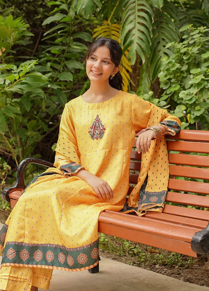 Ochre Pret Printed Herringbone 3 Piece Suit COR-112