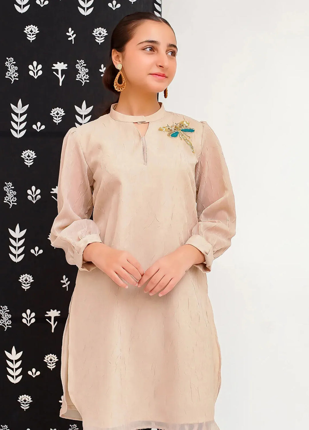 Ochre Pret Printed Organza 2 Piece Suit For Girls OFW-FC-20