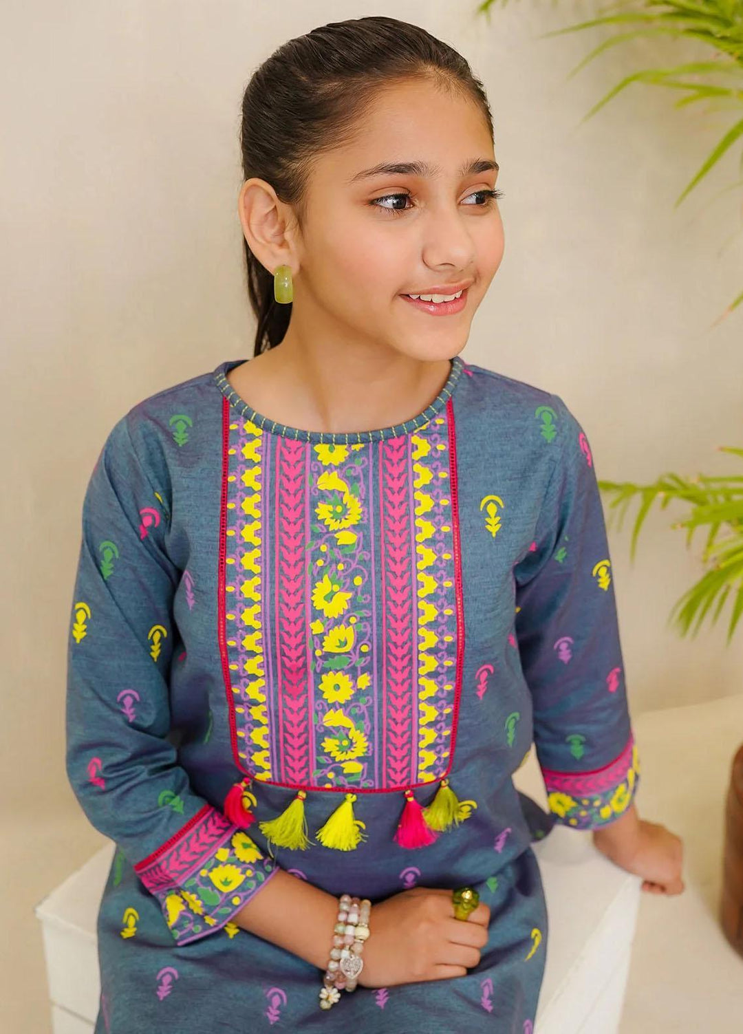 Ochre Cotton Casual 2 Piece Suit for Girls -  OFW-COR-28