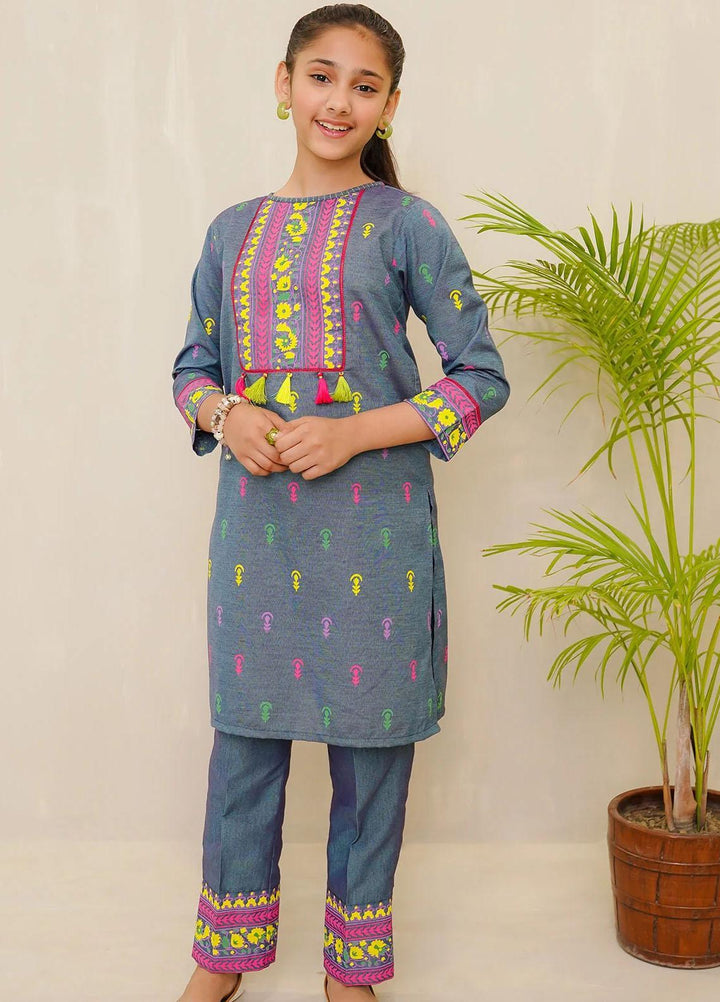 Ochre Cotton Casual 2 Piece Suit for Girls -  OFW-COR-28