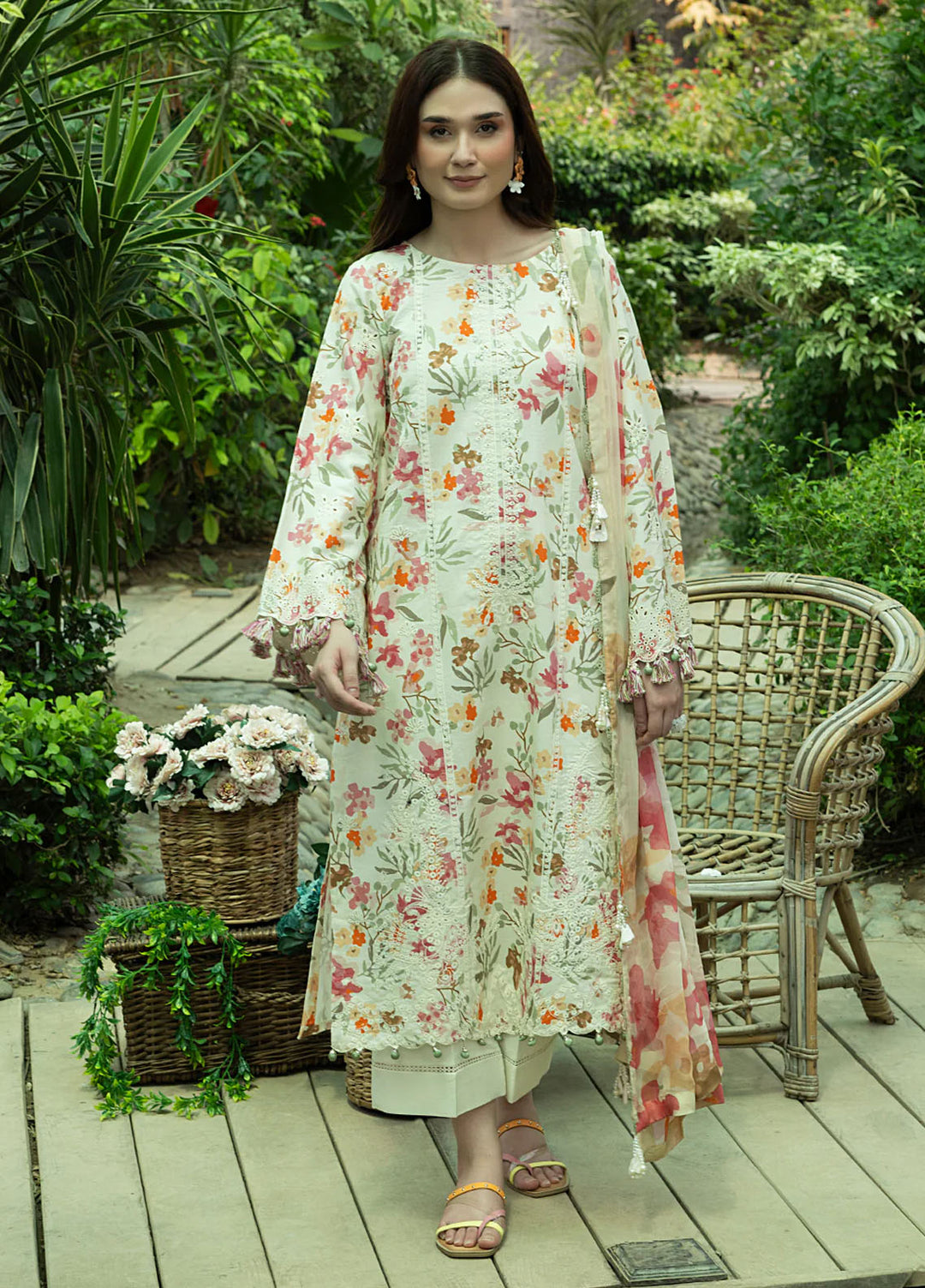 Oh Spring by Izel Embroidered Cotton Suits Unstitched 3 Piece IZL25OS Wisteria - Summer Collection