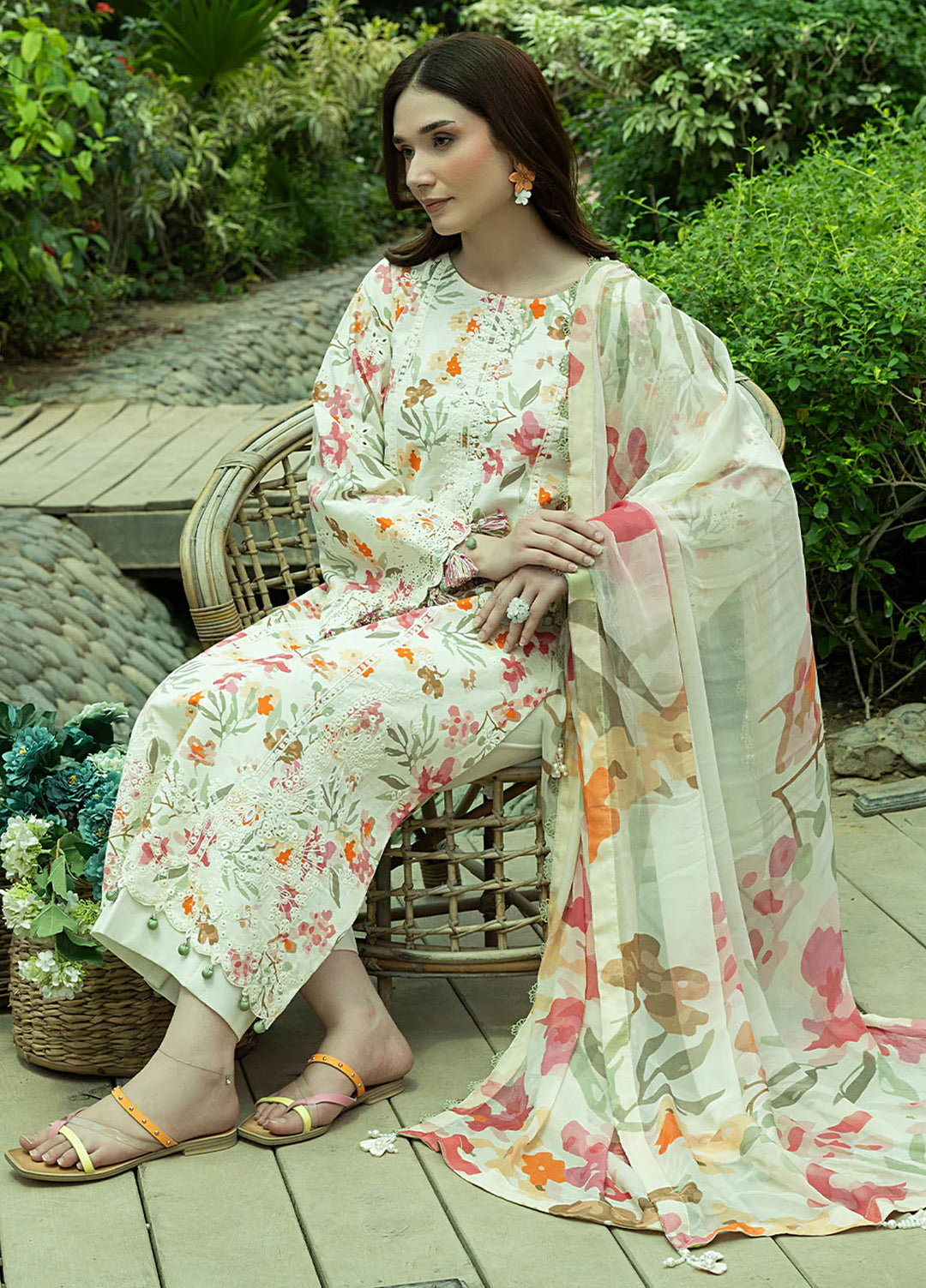Oh Spring by Izel Embroidered Cotton Suits Unstitched 3 Piece IZL25OS Wisteria - Summer Collection