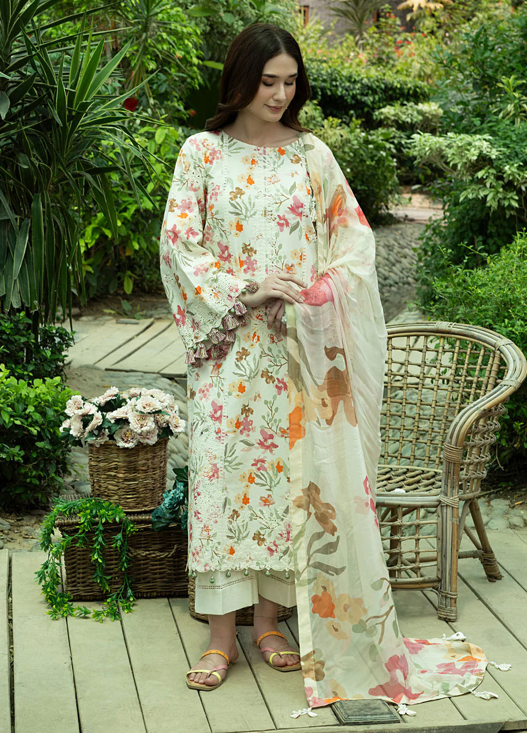 Oh Spring by Izel Embroidered Cotton Suits Unstitched 3 Piece IZL25OS Wisteria - Summer Collection