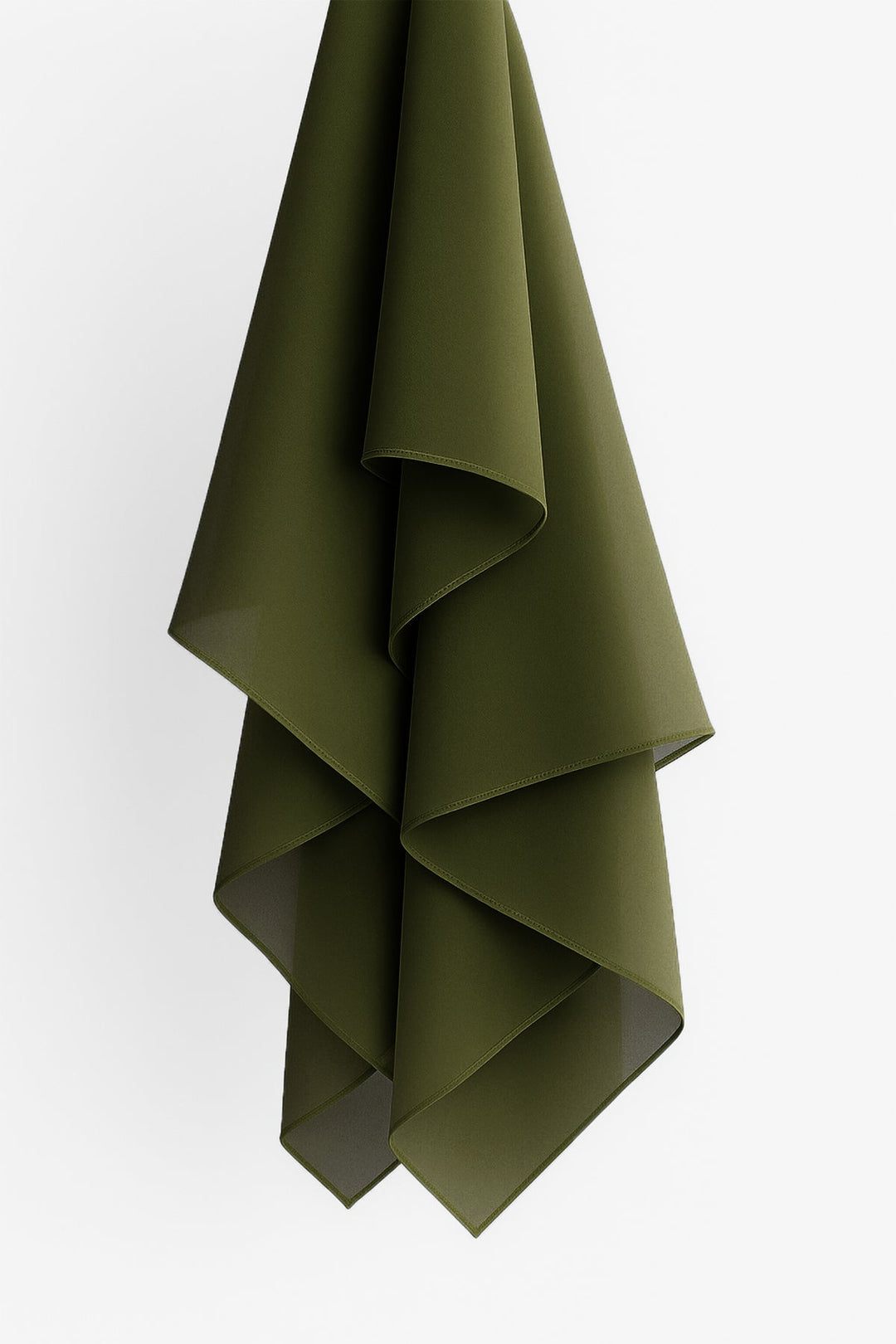 Divinely Crafted Chiffon Solids Hijab 1 Piece Olive HJ-CHF-017 - Summer Collection