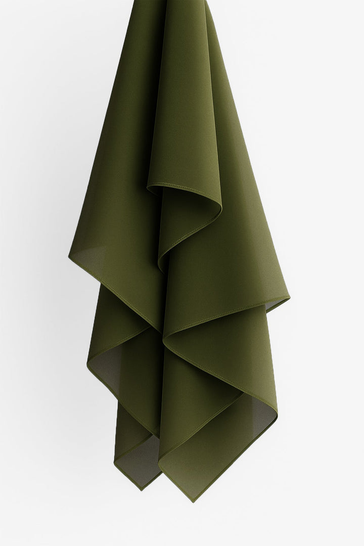 Divinely Crafted Chiffon Solids Hijab 1 Piece Olive HJ-CHF-017 - Summer Collection