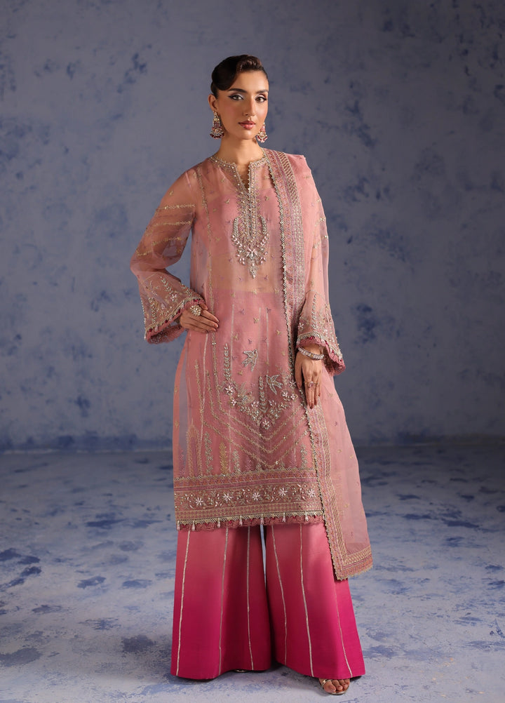 Amoris by Imran Ramzan Embroidered Organza 3 Piece Suit Ombre de Rose - Wedding Collection