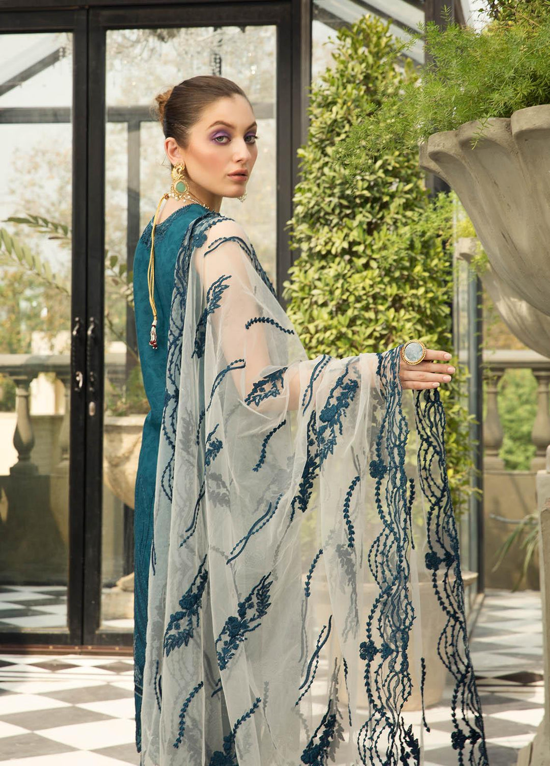 Ophelia By Epoque Embroidered Lawn Suits Unstitched 3 Piece EP21O 02 Teal Grace - Festive Collection