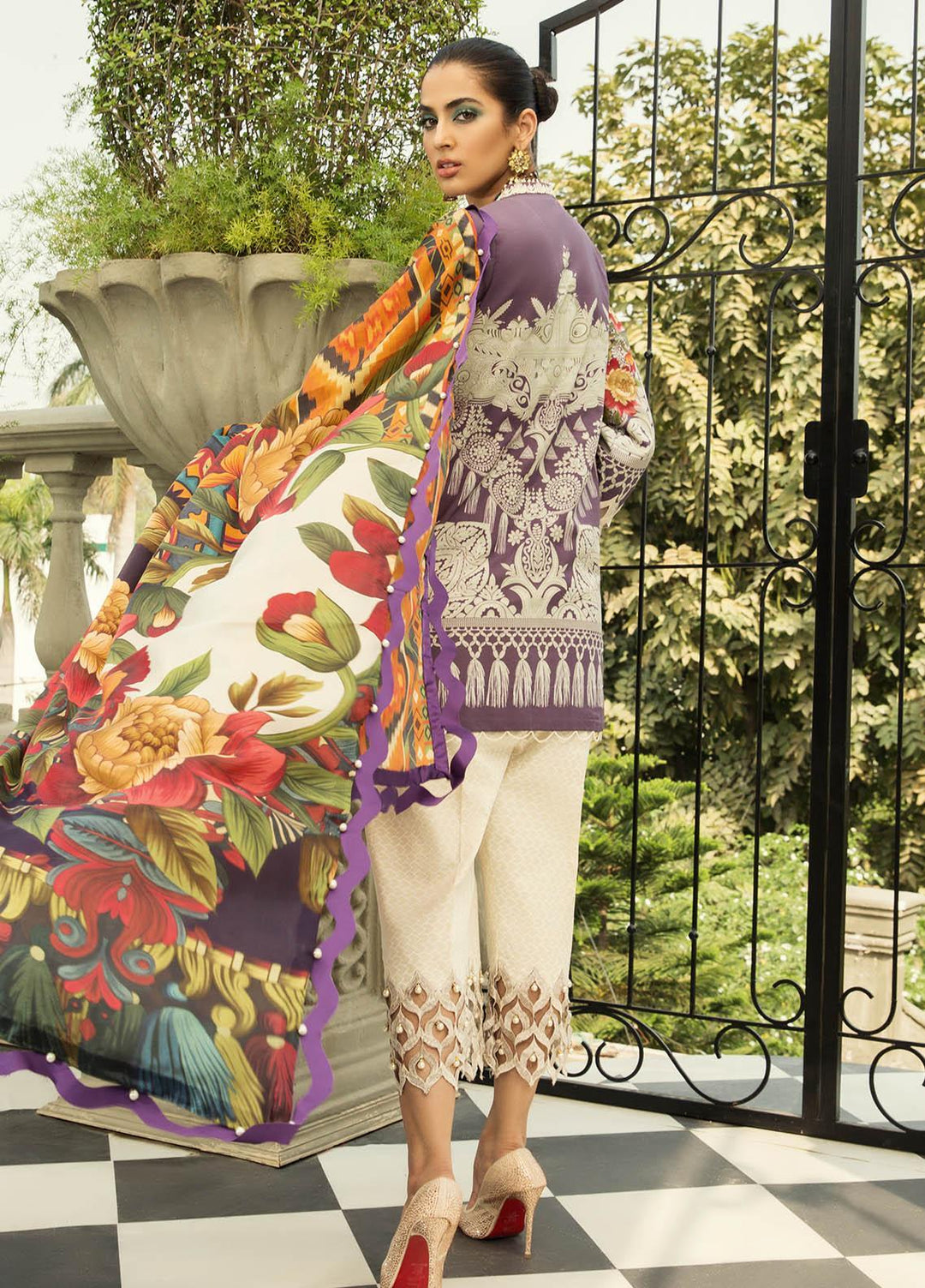 Ophelia By Epoque Embroidered Lawn Suits Unstitched 3 Piece EP21O 03 African Violet - Festive Collection