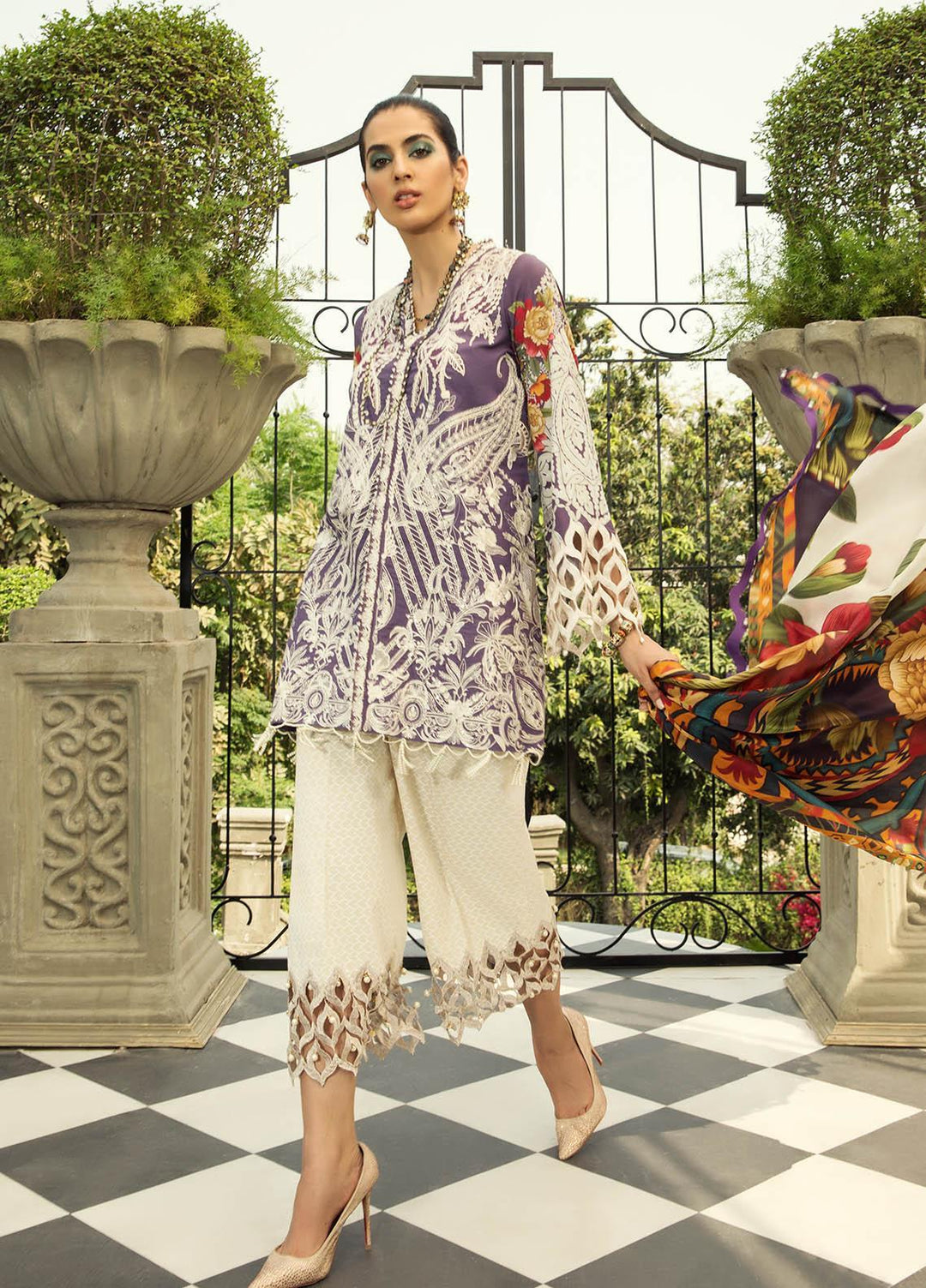 Ophelia By Epoque Embroidered Lawn Suits Unstitched 3 Piece EP21O 03 African Violet - Festive Collection