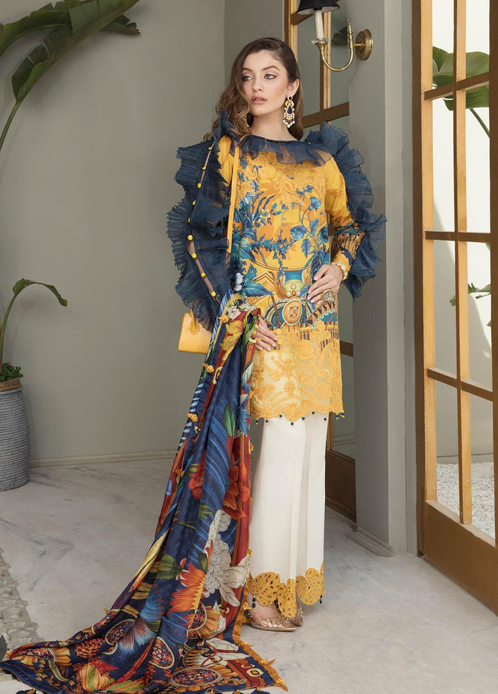 Ophelia By Epoque Embroidered Lawn Suits Unstitched 3 Piece EP21O 05 Amber Glory - Festive Collection