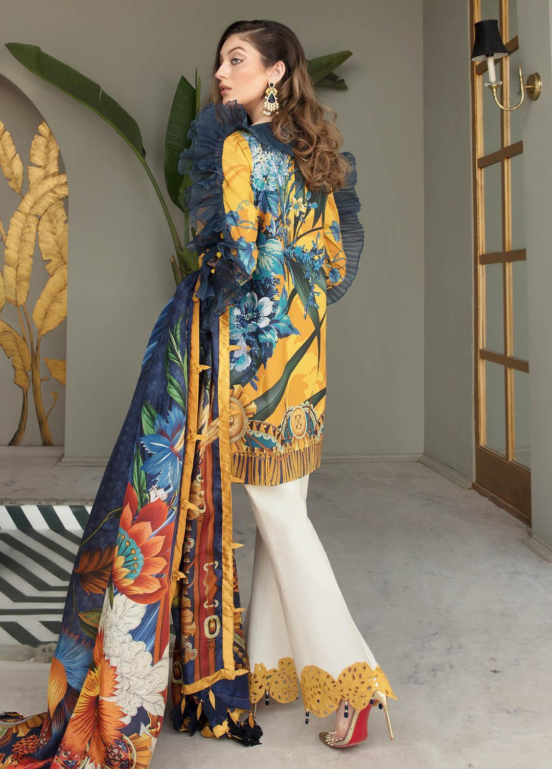 Ophelia By Epoque Embroidered Lawn Suits Unstitched 3 Piece EP21O 05 Amber Glory - Festive Collection