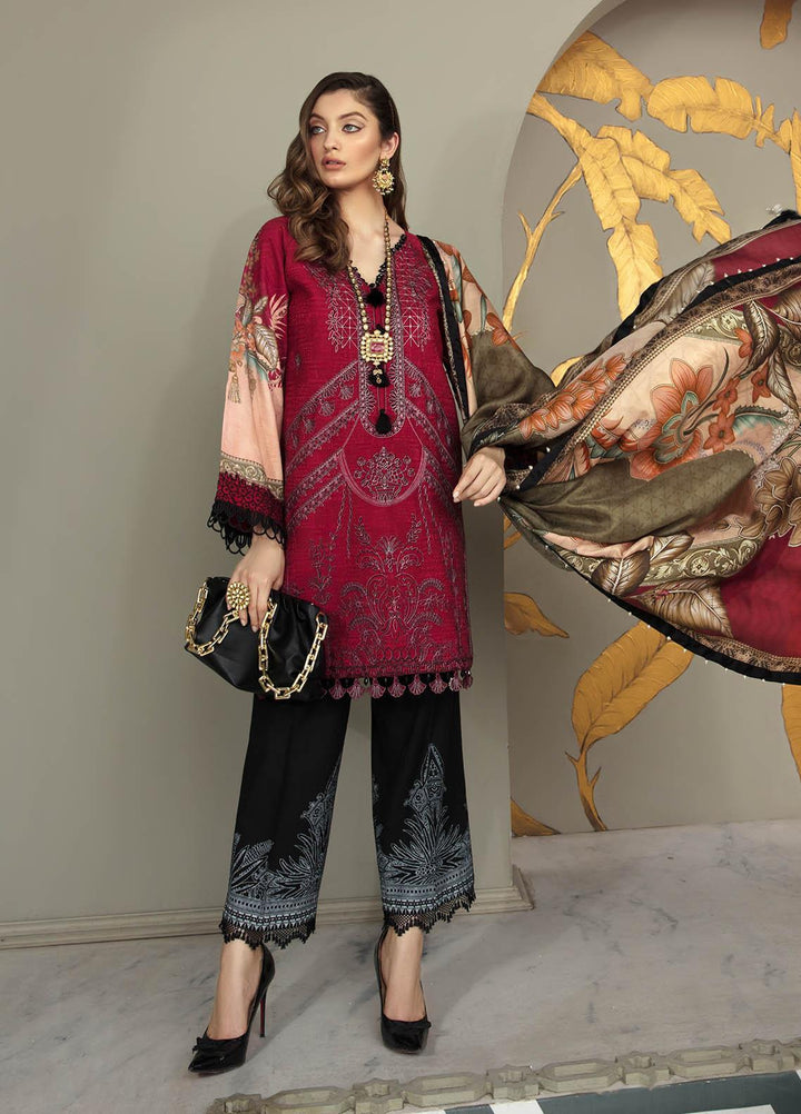 Ophelia By Epoque Embroidered Lawn Suits Unstitched 3 Piece EP21O 08 Crimson Joy - Festive Collection