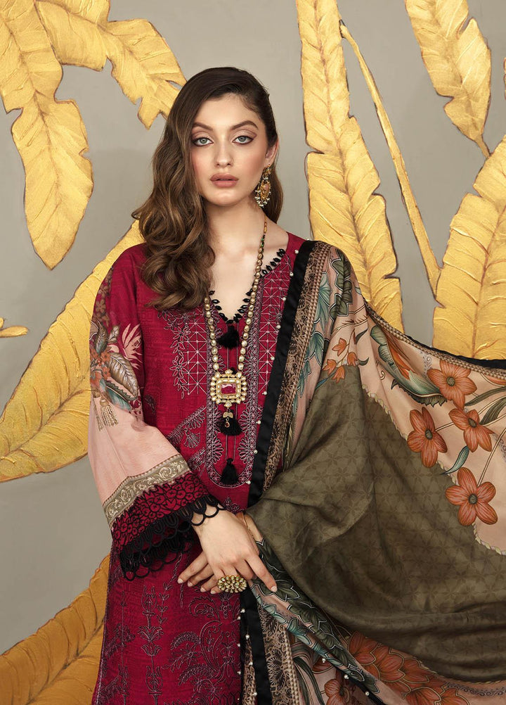 Ophelia By Epoque Embroidered Lawn Suits Unstitched 3 Piece EP21O 08 Crimson Joy - Festive Collection