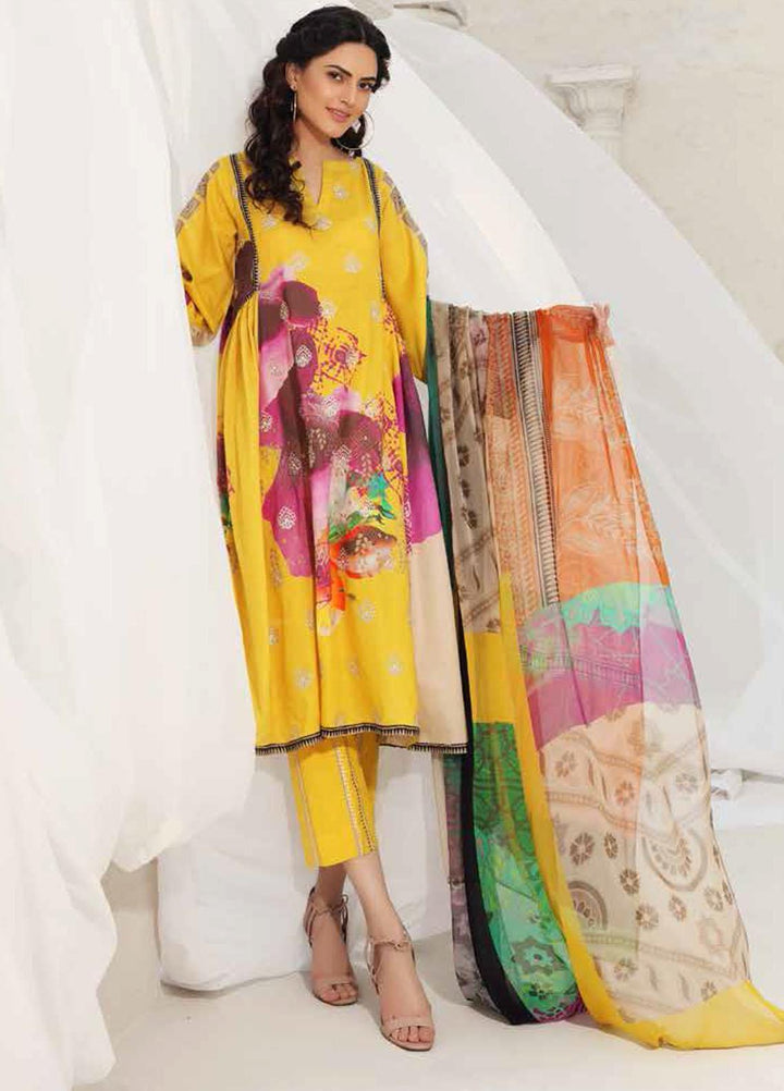 Orange Series by Charizma Embroidered Lawn Suits Unstitched 3 Piece CRZ21O 12 - Spring / Summer Collection