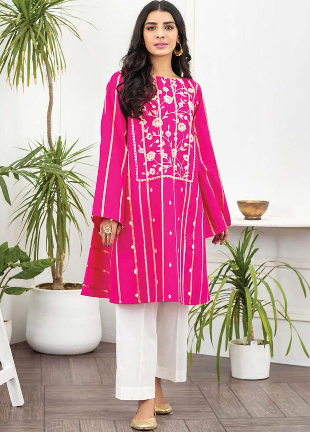 Ayeleen By Orient Textile Embroidered Missouri  Unstitched Kurties OT21A 183 ( YELLOW ) - Summer Collection