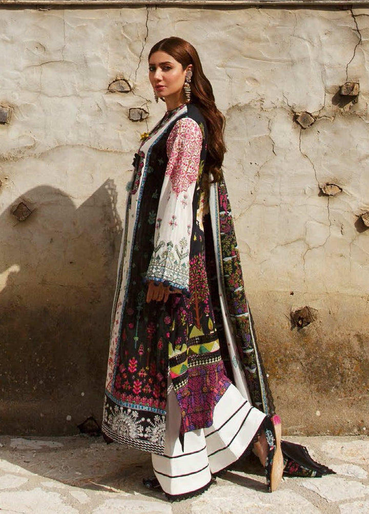 Elan Embroidered Lawn Suits Unstitched 3 Piece EL21OR EL21-01-A Melike - Summer Collection