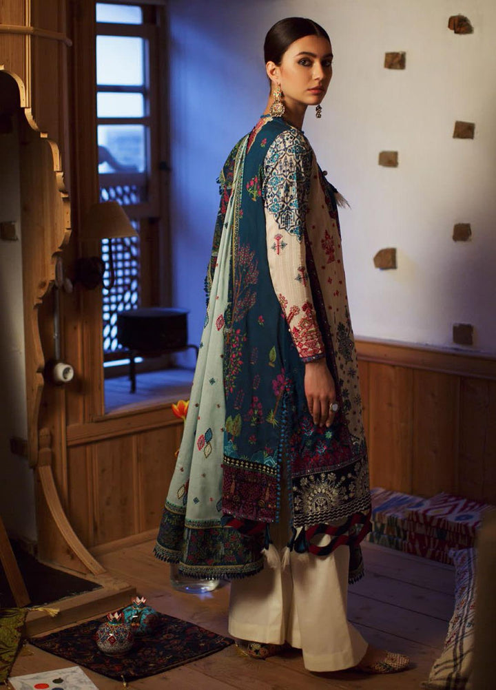 Elan Embroidered Lawn Suits Unstitched 3 Piece EL21OR EL21-01-B Melike - Summer Collection