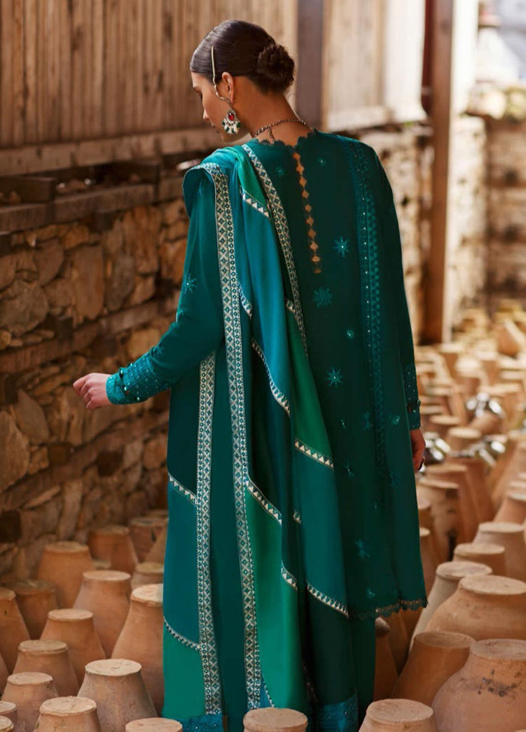 Elan Embroidered Lawn Suits Unstitched 3 Piece EL21OR EL21-02-A Zel - Summer Collection