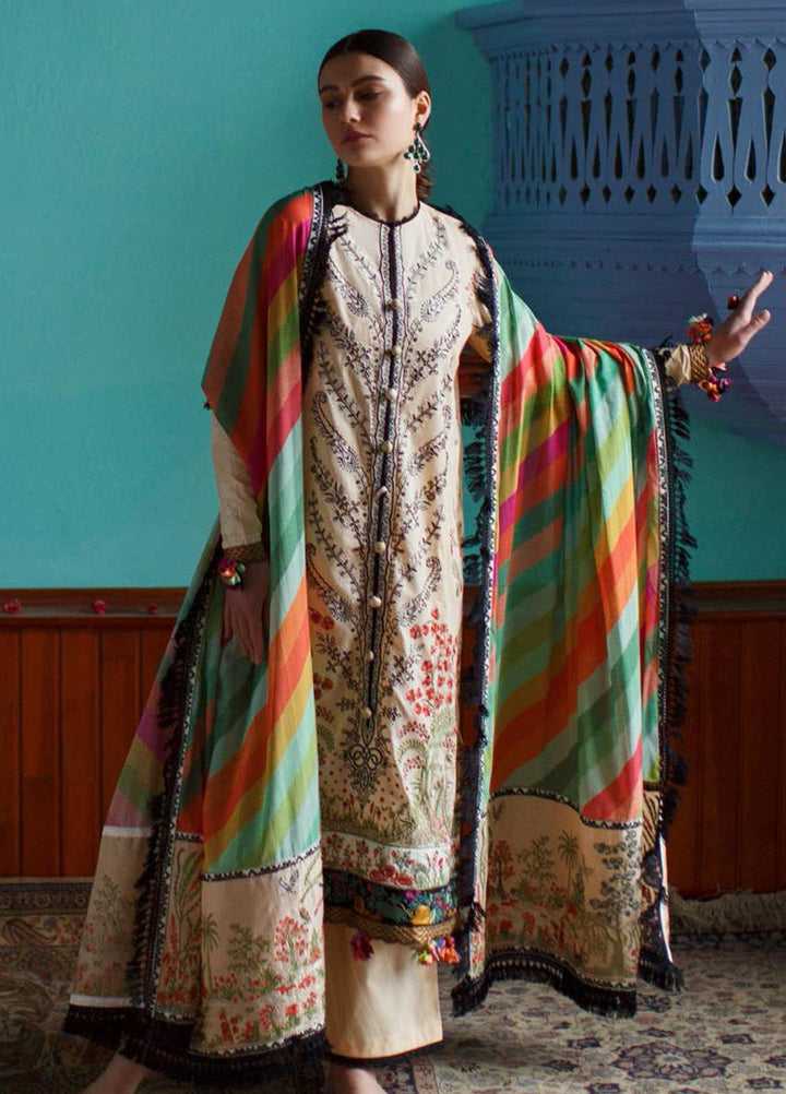 Elan Embroidered Lawn Suits Unstitched 3 Piece EL21OR EL21-03-B Nazik - Summer Collection